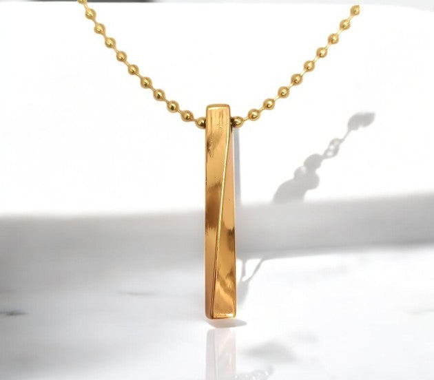 Twisted Bar Pendant 316L Stainless Steel
