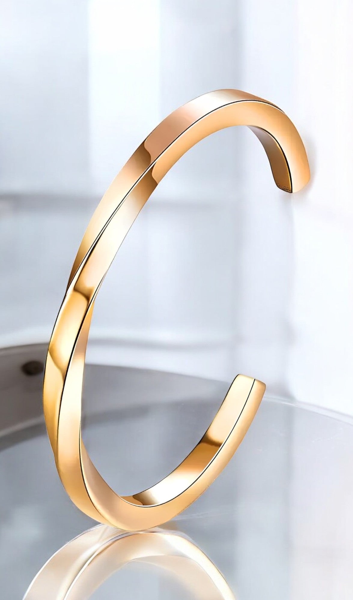 Silver Plated Twisted Kada For Men (Adjustable)