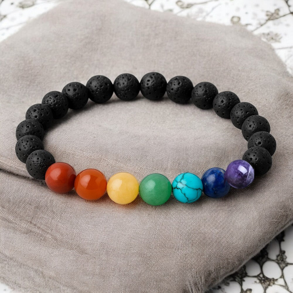 Authentic 7 Chakra Lava Bracelet