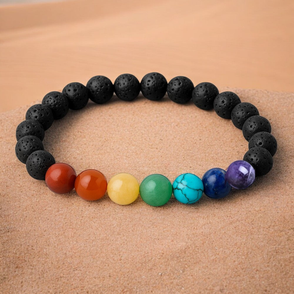 Authentic 7 Chakra Lava Bracelet