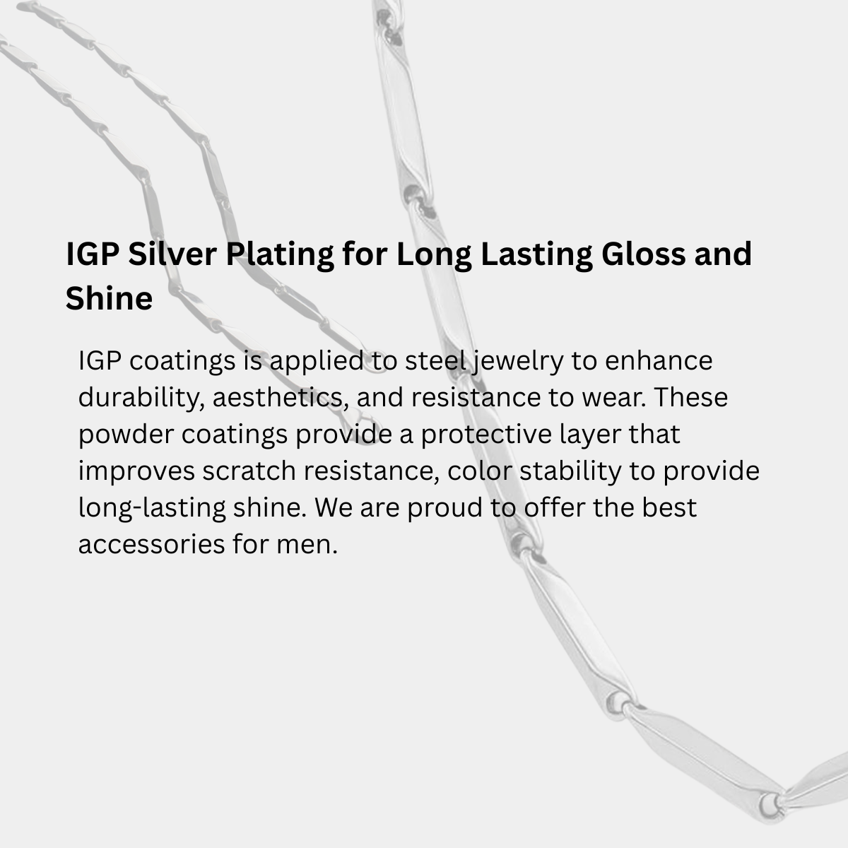 Stainless Rice Chain For Men (Silver)