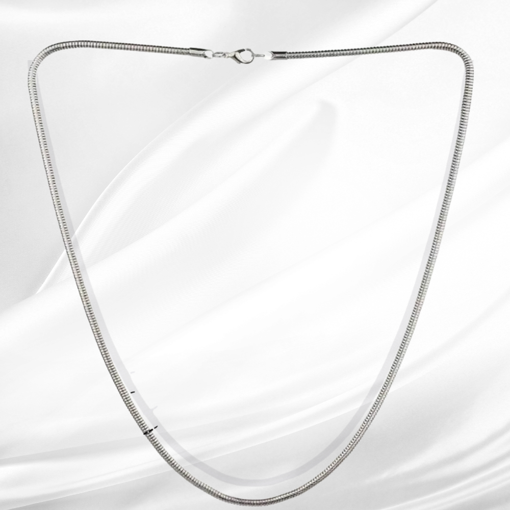 Slim Italian Style Rounded Neck Chain For Men in Stainless Steel (Size 20 In)