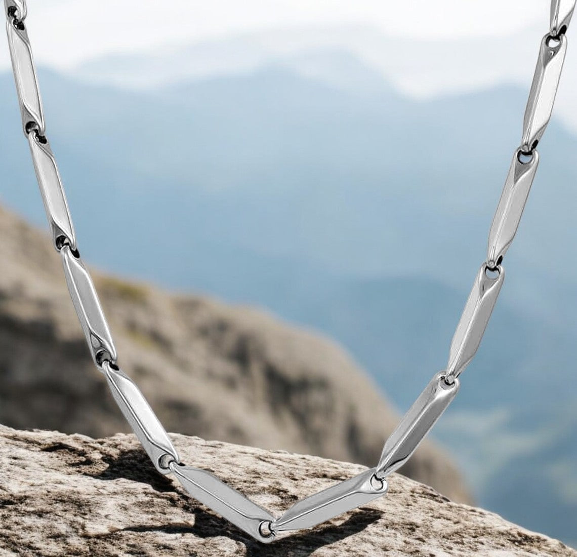 Stainless Rice Chain For Men (Silver)