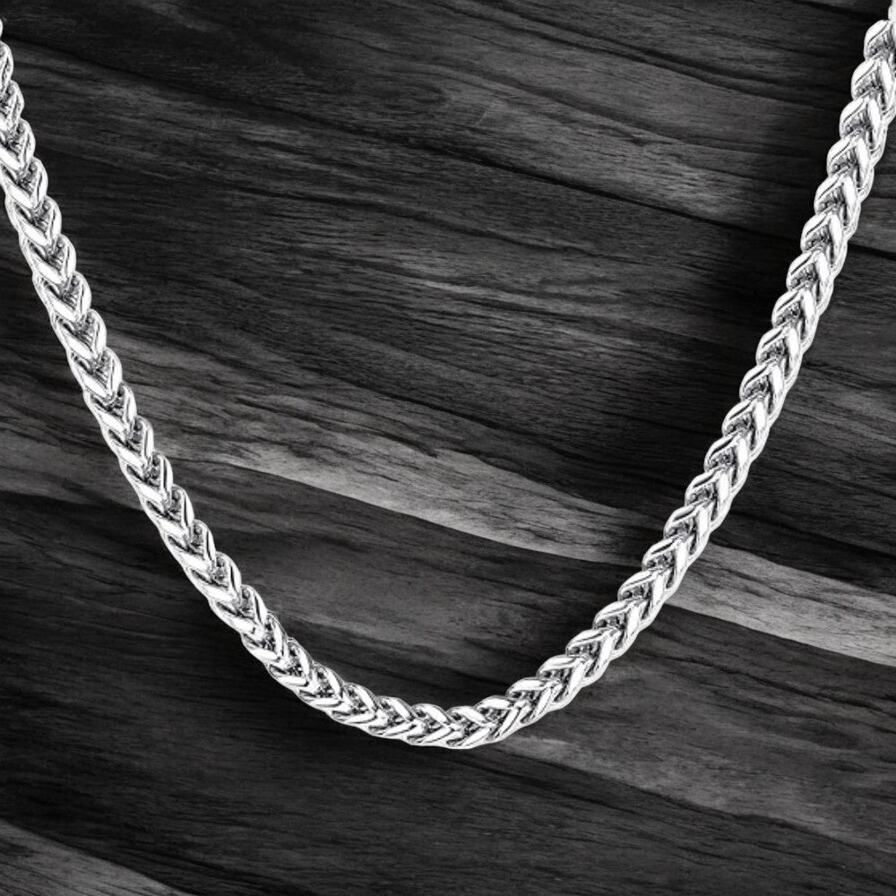 Mens Stainless Steel Cubic Chain in Silver (Size - 20 inches)
