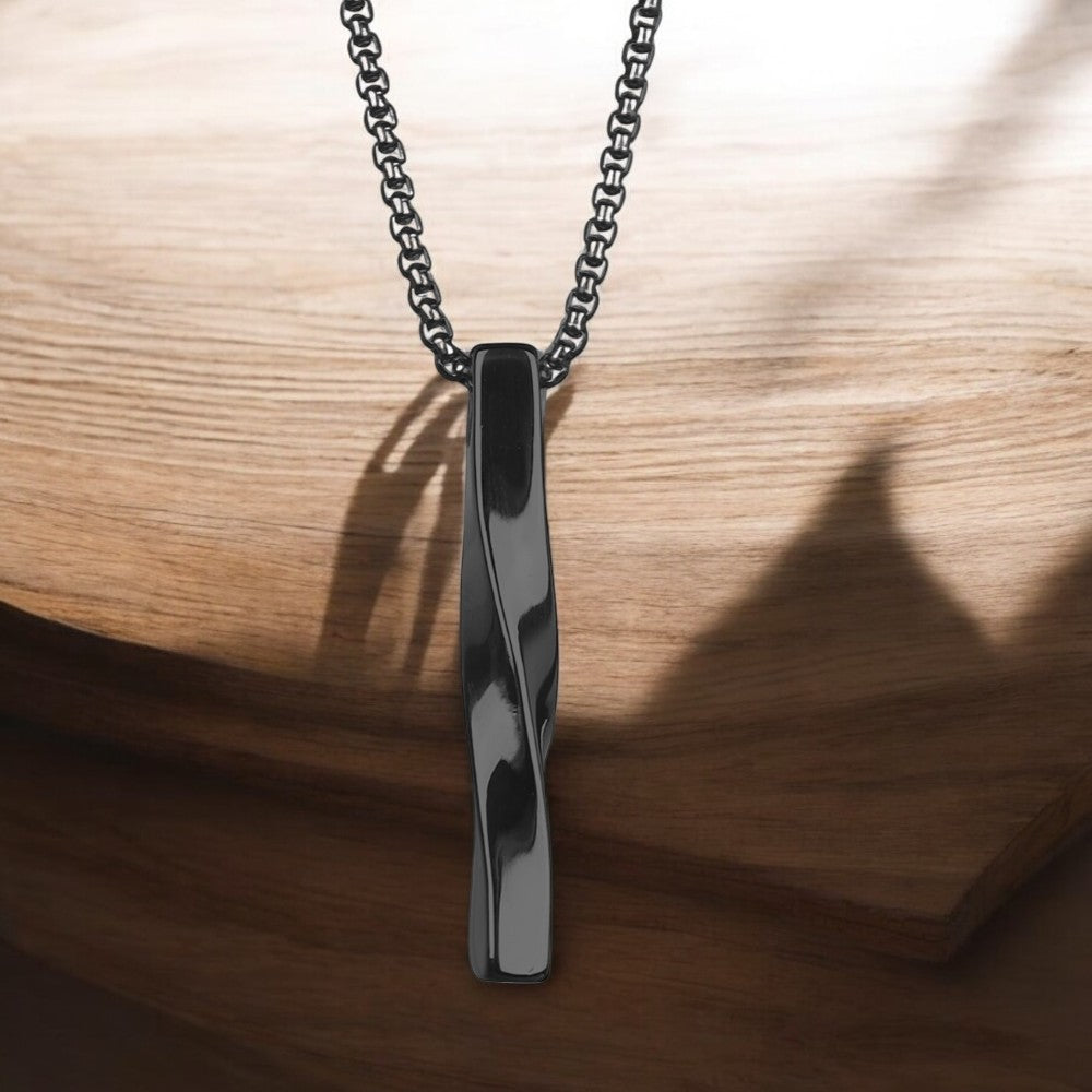 Twisted Bar Pendant 316L Stainless Steel