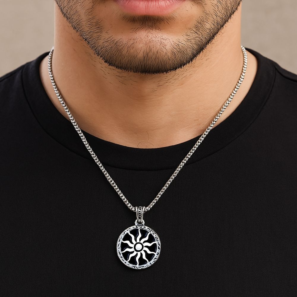 Premium And Stylish Sun Pendant In Stainless Steel