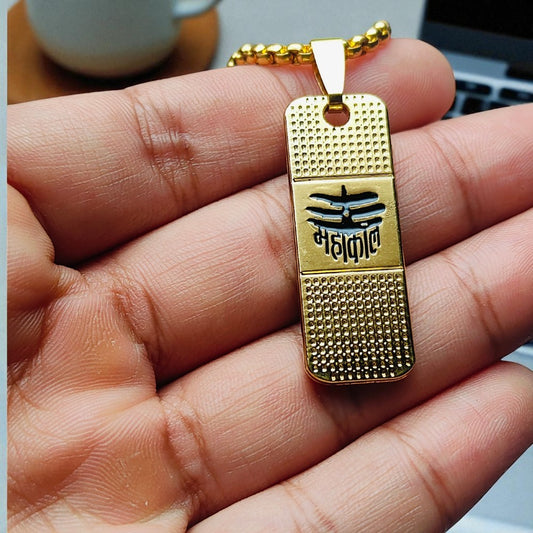 Mahakal Pendant For Strength and Protection (Golden)