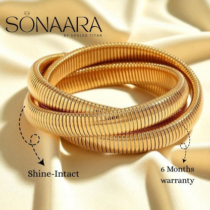 Infographics for 3 Layered Wide Bracelet For Women - 6 months Warranty and shine-intact