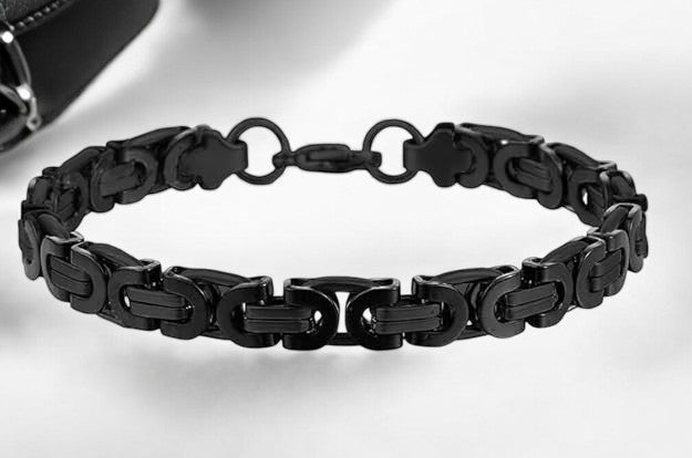 Souled Titan Bold Chain Bracelet (Black, Regular)