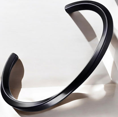 Silver Plated Twisted Kada For Men (Adjustable)