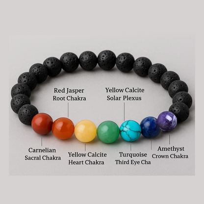 Authentic 7 Chakra Lava Bracelet