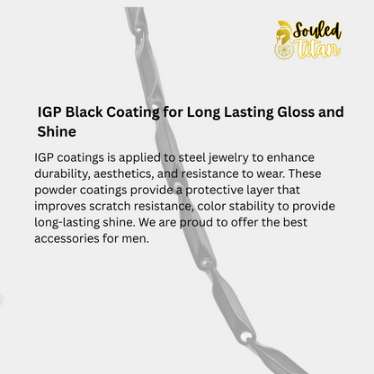 Stainless Steel Rice Chain For Men (Black)