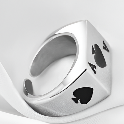 Adjustable Ace Signet Ring 