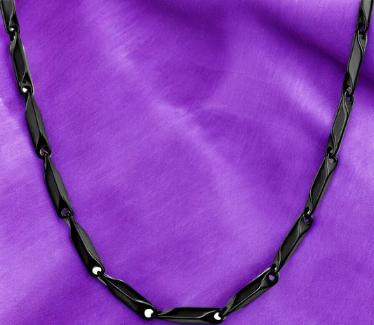 Stainless Steel Rice Chain For Men (Black)