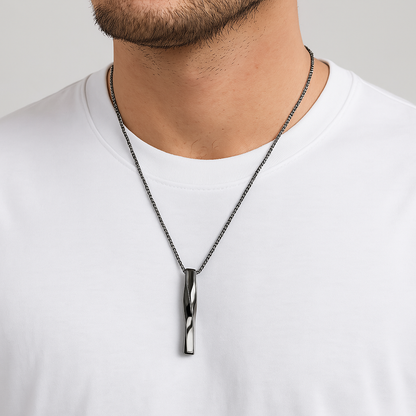Twisted Bar Pendant 316L Stainless Steel
