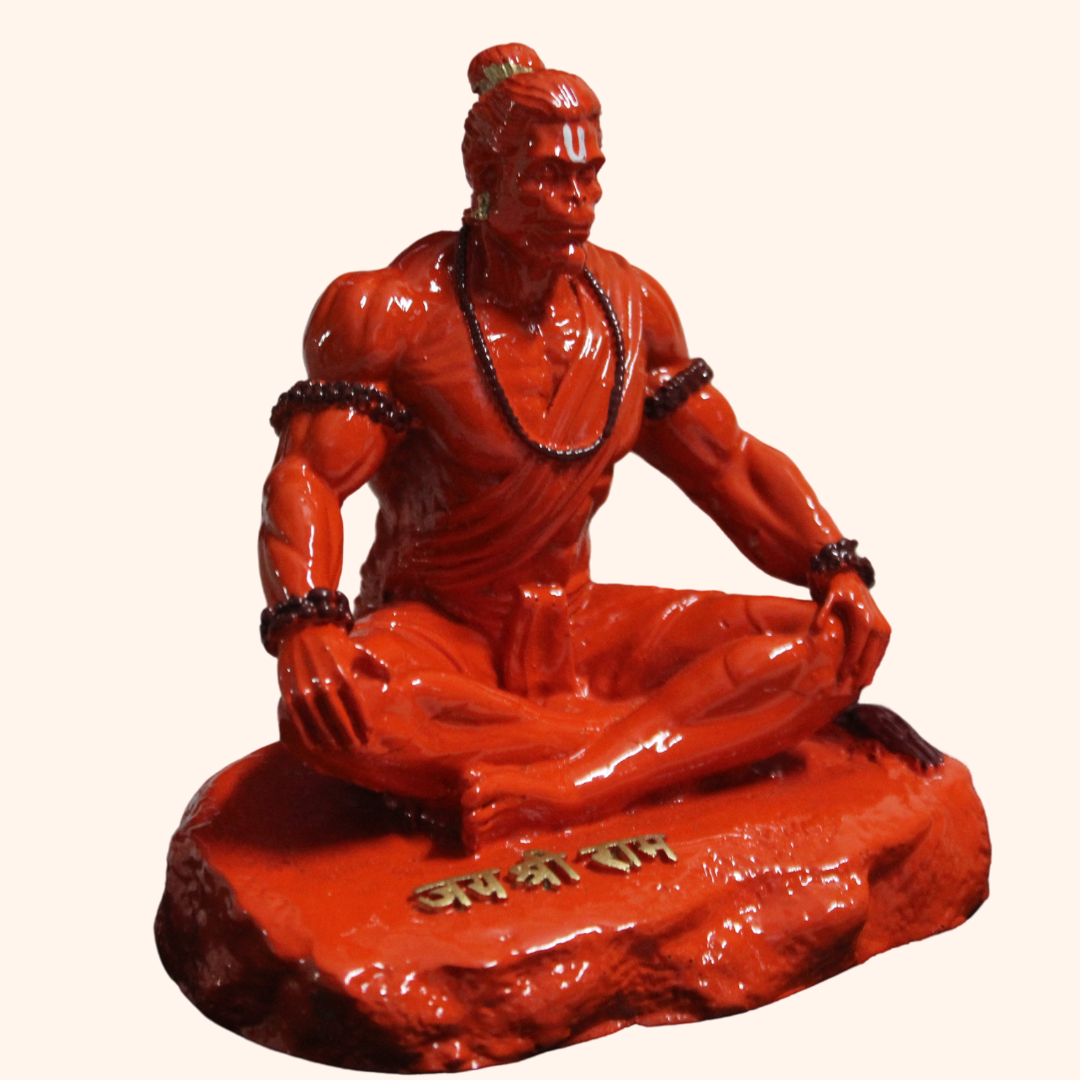 Hanuman Polyresin staue for car dashboard and home in Orange