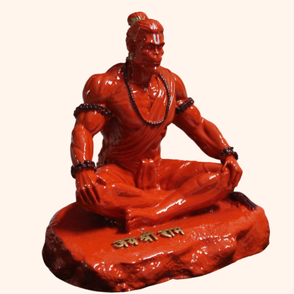 Hanuman Polyresin staue for car dashboard and home in Orange