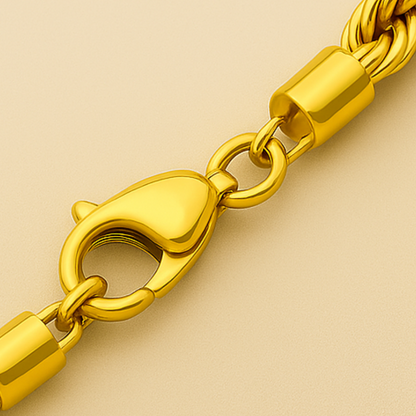 Stainless Steel Rope Chain For Men Gold (Size-22 inches )
