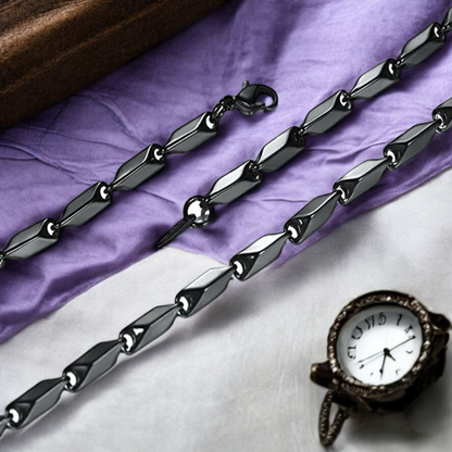 Stainless Steel Rice Chain For Men (Black)