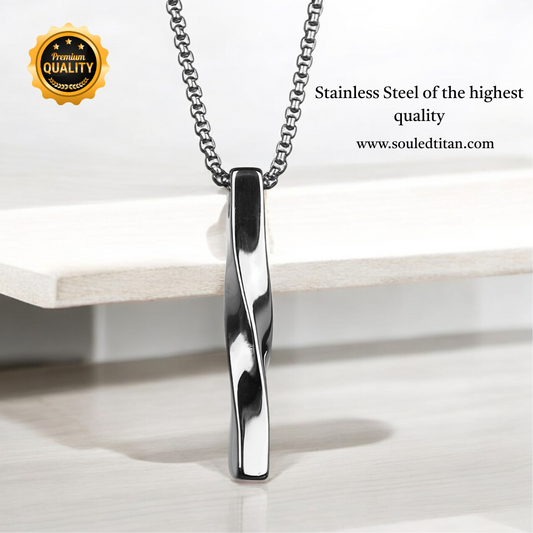Twisted Bar Pendant 316L Stainless Steel