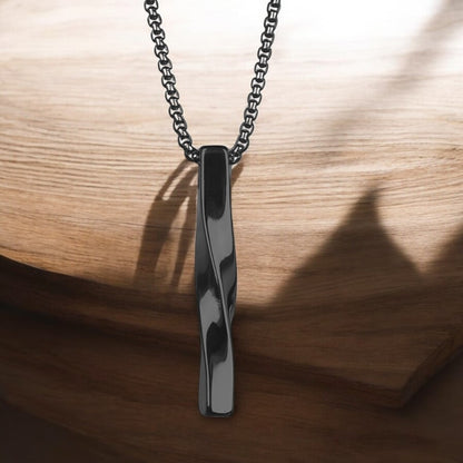 Twisted Bar Pendant 316L Stainless Steel