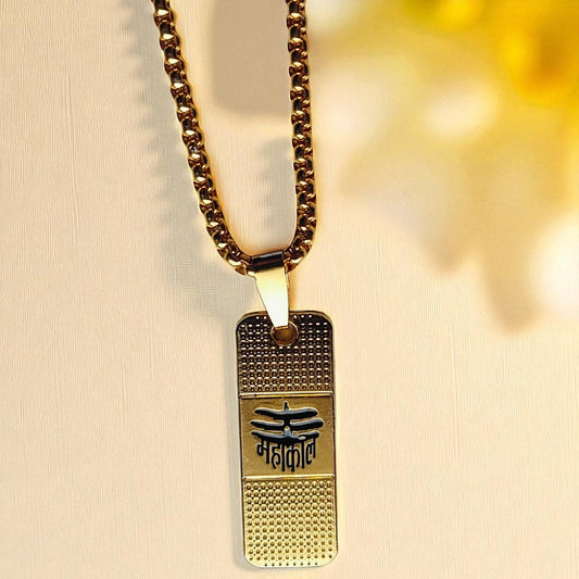 Mahakal Pendant For Strength and Protection (Golden)